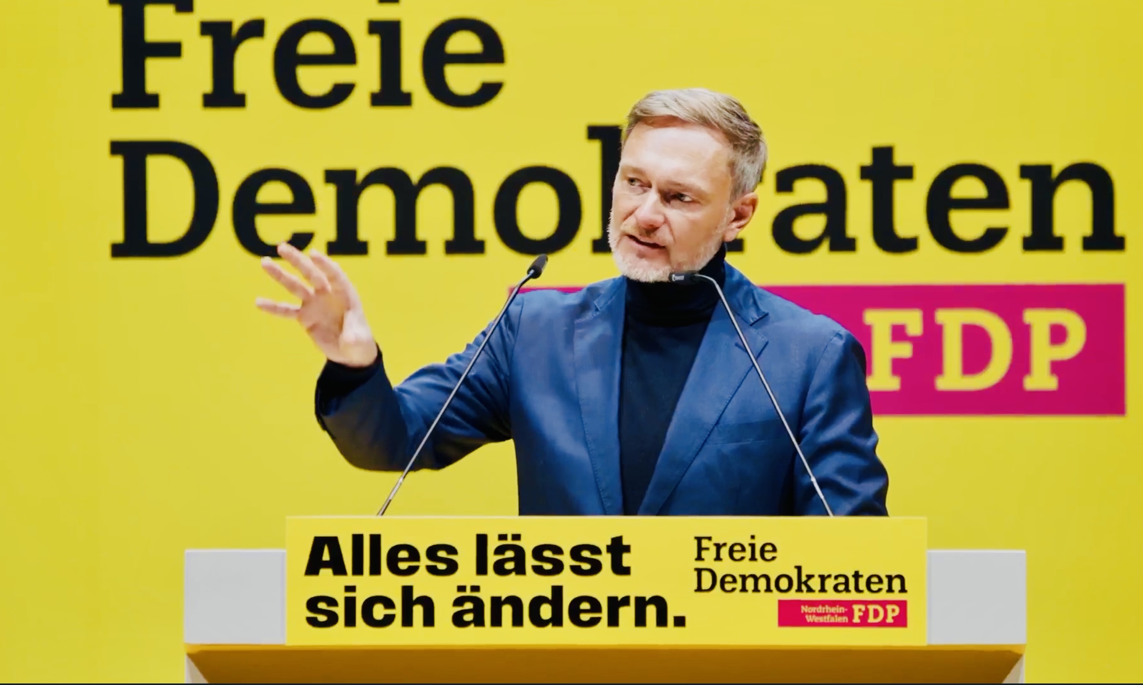 FDP Parteichef Christian Lindner bei der Landeswahlversammlung in Bielefeld