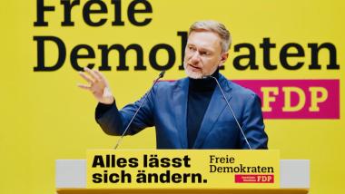 FDP Parteichef Christian Lindner bei der Landeswahlversammlung in Bielefeld